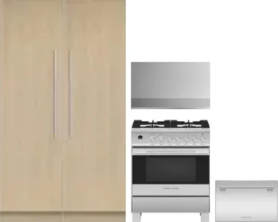 5 Piece Package Includes Refrigerator, Freezer, Range, Hood And Dishwasher